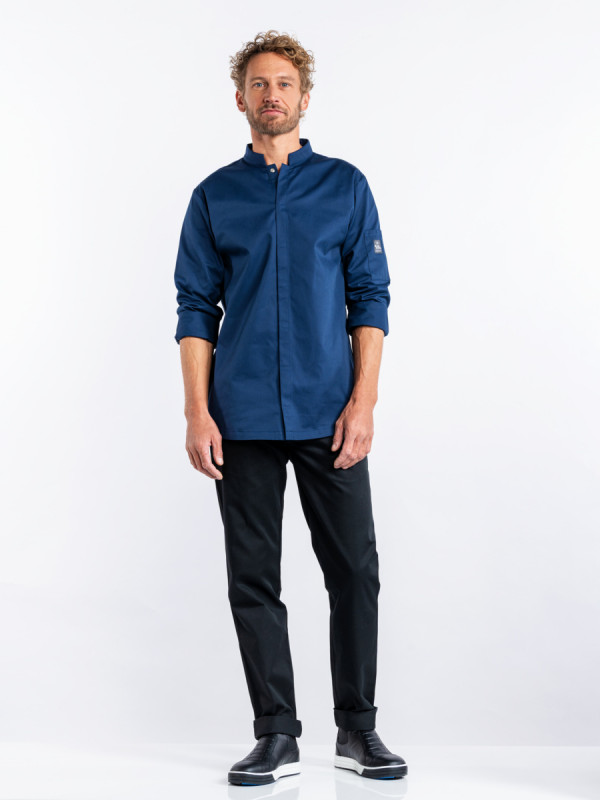 Veste de cuisine manches longues bleu marine XXL Sabor Chaud Devant
