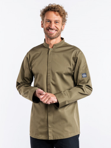 Veste de cuisine manches longues olive L Sabor Chaud Devant