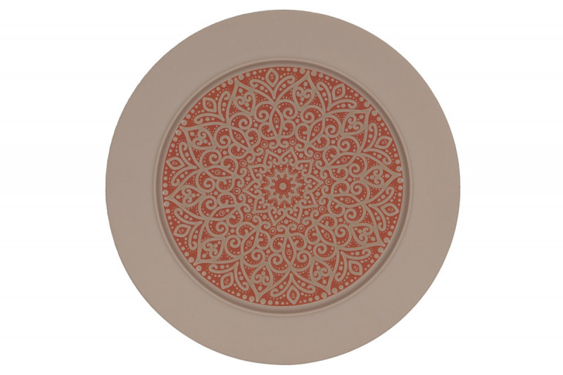 Assiette plate à bord droit rond Damask porcelaine vitrifiée Ø 12 cm Rihla Rak