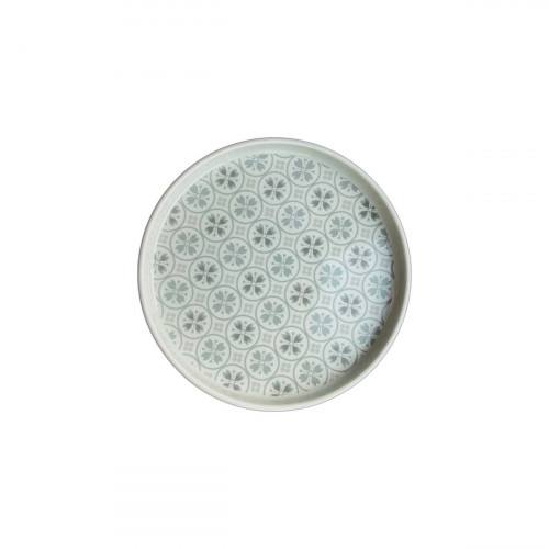 Assiette plate à bord droit rond Salvia porcelaine vitrifiée Ø 14 cm Rihla Rak