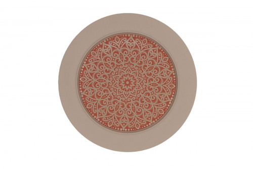 Assiette plate à bord droit rond Damask porcelaine vitrifiée Ø 16 cm Rihla Rak