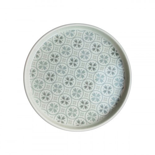Assiette plate à bord droit rond Salvia porcelaine vitrifiée Ø 20 cm Rihla Rak