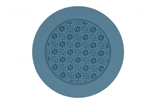 Assiette plate à bord droit rond Fleur porcelaine vitrifiée Ø 23 cm Rihla Rak